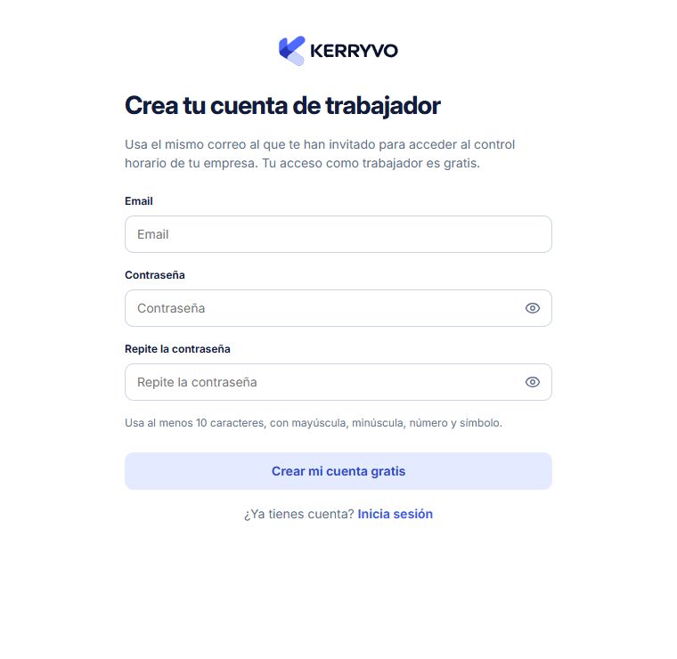 Registro específico para una cuenta de trabajador